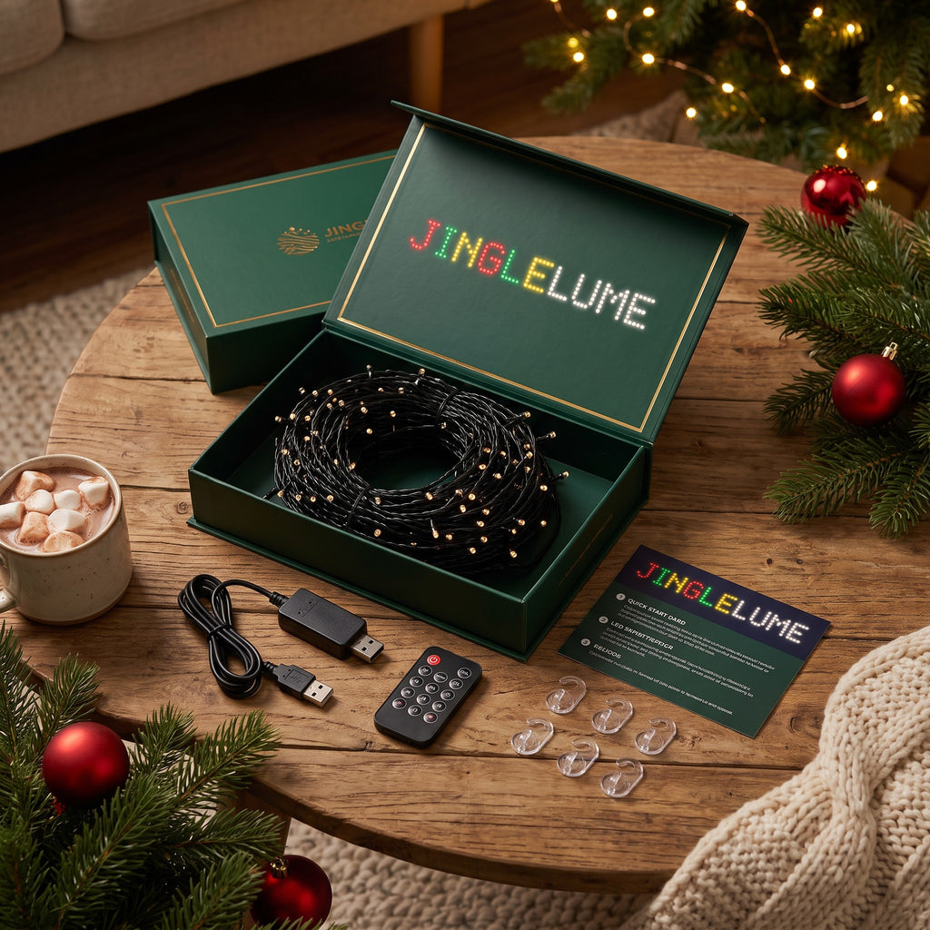 What's in the box: LED light curtain, USB controller, remote, quick start card